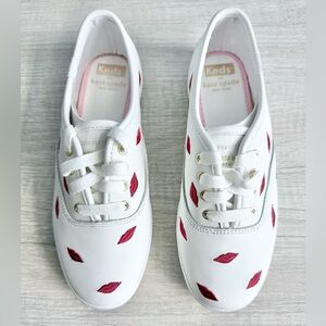 Keds X Kate Spade New York Champion Embroidered Lips Sneakers Size 6